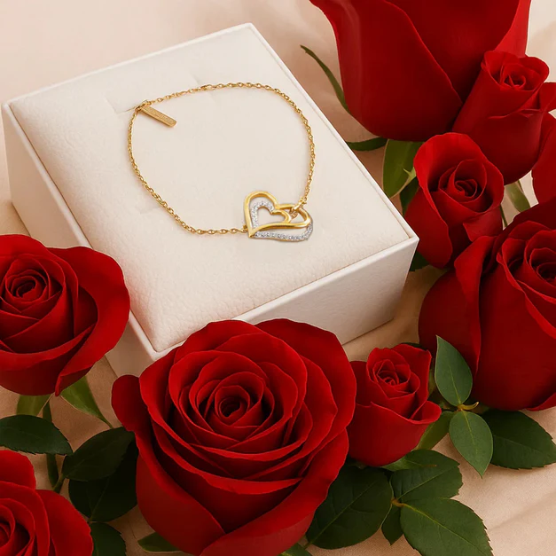 Fontenay Paris Heart Shape Gilded Necklace n Rose Box - Image 3