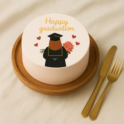 Velvety Graduation Cake For Ladies - 500 Grams